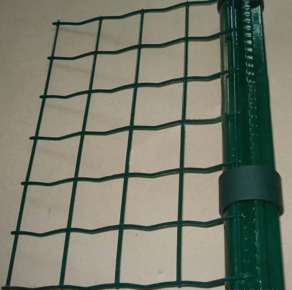 Powder Coated Euro Fence Panel On The Green Post
