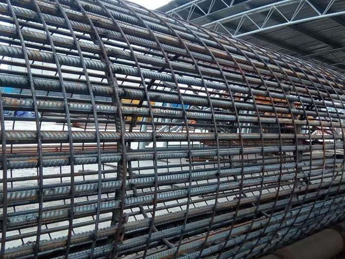 Steel rebar welded mesh cage for oil industry construction project