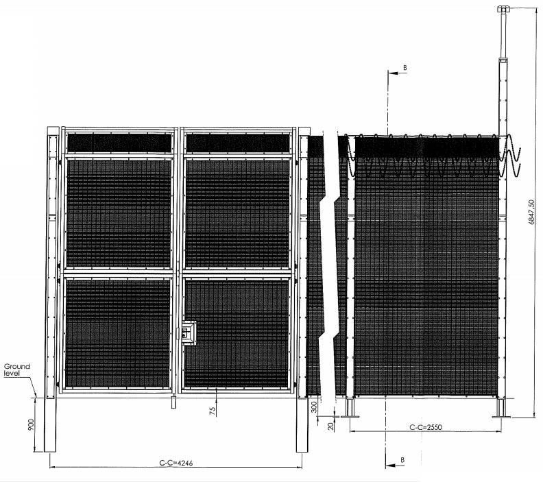 Fence gate with hot dipped galvanized and powder coated 358 mesh infill