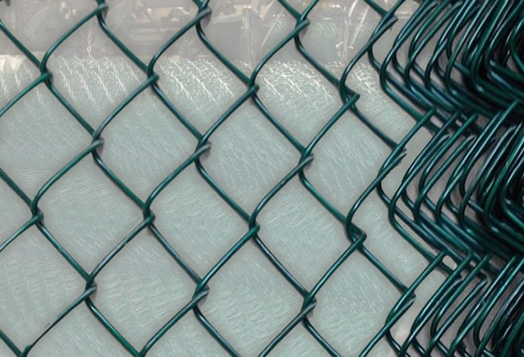 Y Post Barbed Wire Topped Black Coated Mesh Fence